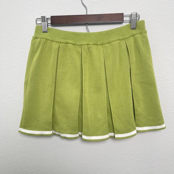 Daisy Sage Green Pleated Mini Skirt Women’s Large Preppy Tenniscore Knit Skort - Picture 2 of 11